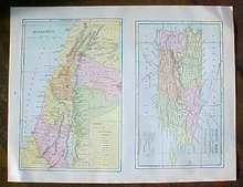 Antique Map Puerto Rico British Columbia 1906