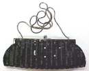 Evening Bag Black Beaded Elegant Deco Style