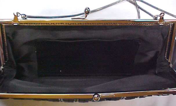 Evening Bag Black Beaded Elegant Deco Style