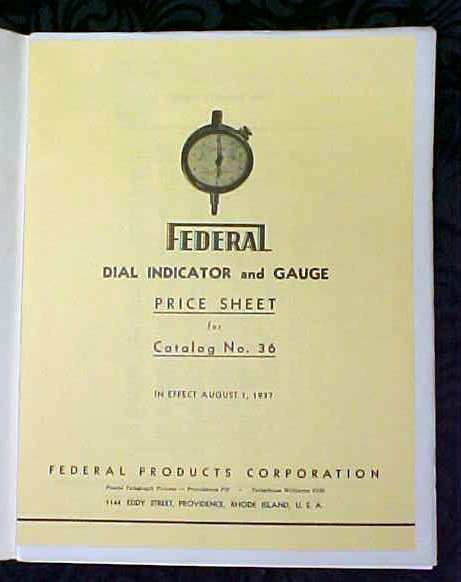 Federal Measuring Instruments Catalog 1937