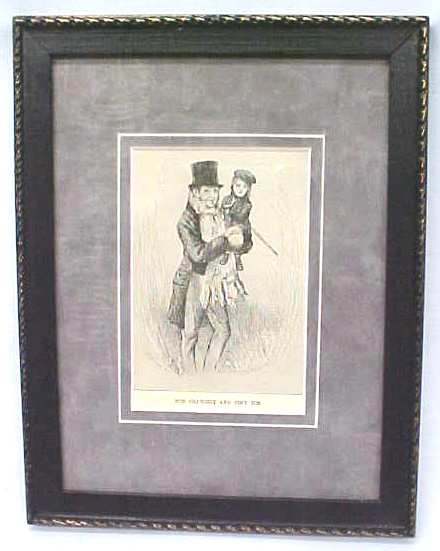 Dickens Tiny Tim & Bob Cratchit 1911 Framed
