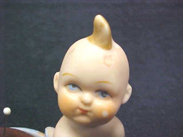 Bisque Baby Pin Cushion Unusual Vintage