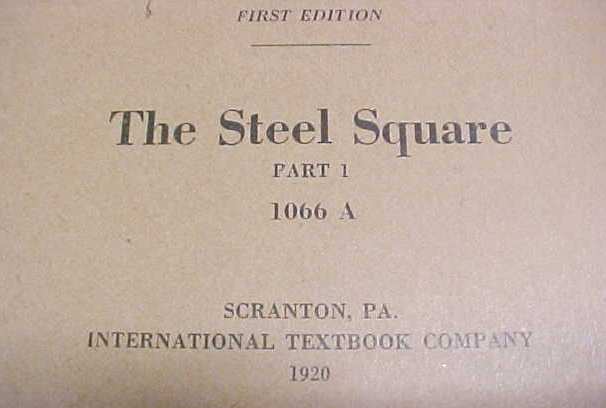 Steel Square Instruction Booklet Set ICS 1920