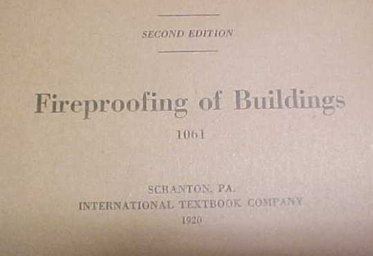 Fireproofing of Buildings Booklet ICS 1920