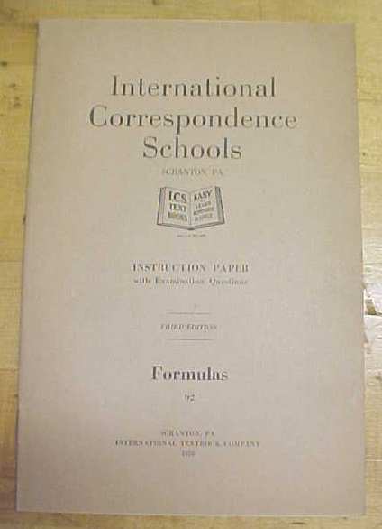 Formulas Mathmatical Booklet ICS 1920