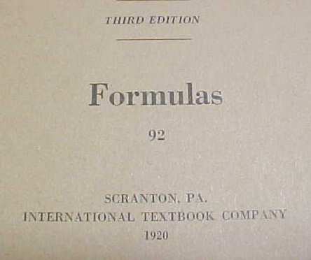 Formulas Mathmatical Booklet ICS 1920