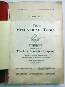 Starrett Tools No. 22 Hand Tool Catalog 1900