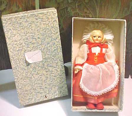 Ethnic Doll Switzerland Felt Face + Orig Box