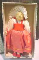 Ethnic Doll Switzerland Felt Face + Orig Box