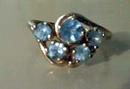 Ring 14 kt Sky Blue Topaz Cluster Ladies