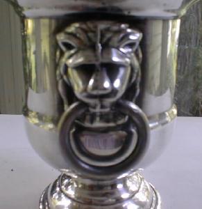 Urn Toothpick Holder Sheffield Silverplate Lions