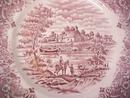 Grindley Bread Plates Red Transferware 4 PC