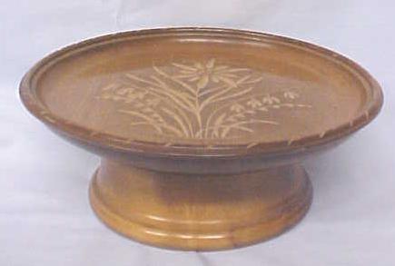 Thorens Music Box Carved Wood Dresser Tray