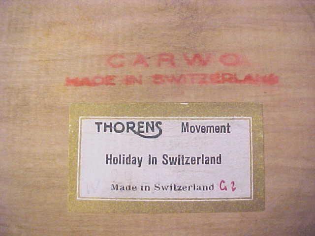 Thorens Music Box Carved Wood Dresser Tray