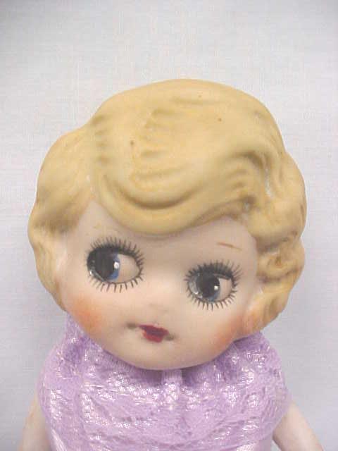 All Bisque Doll Flapper Style Large Eyes