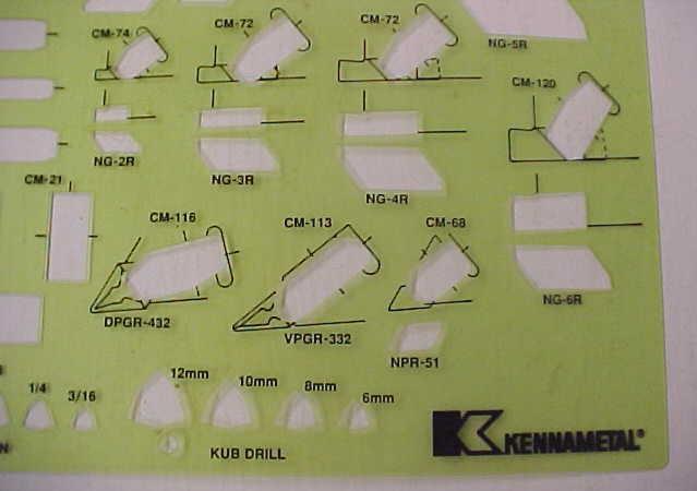 Kennametal Symbol Template Kub Drill Trigon CK Clamps