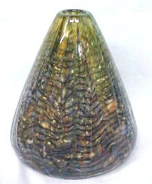 Glass Vase Hand Blown Exquisite Colors Signed