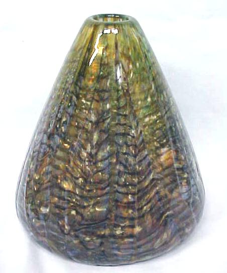Glass Vase Hand Blown Exquisite Colors Signed