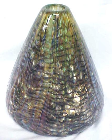 Glass Vase Hand Blown Exquisite Colors Signed
