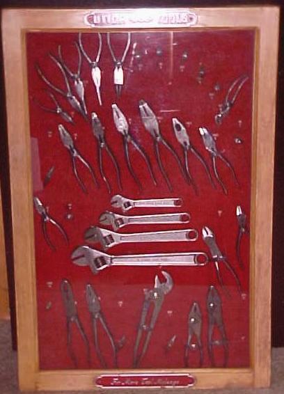 Utica Wrench & Pliers Display Case w/Tools