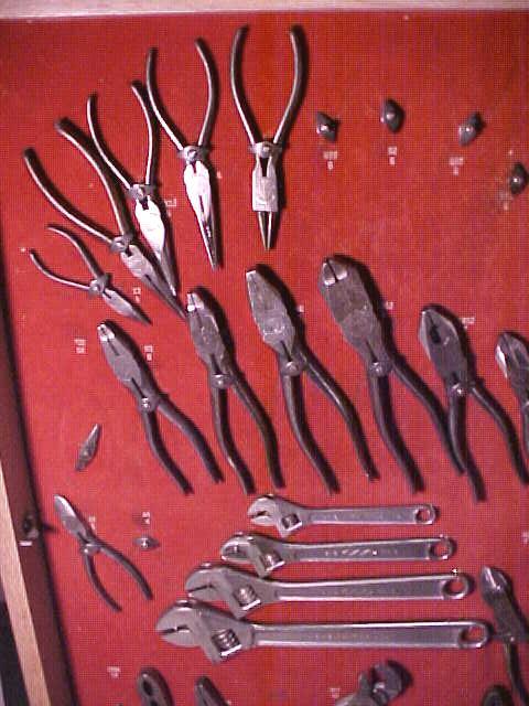 Utica Wrench & Pliers Display Case w/Tools