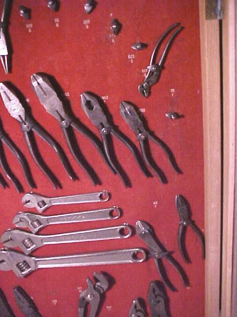 Utica Wrench & Pliers Display Case w/Tools