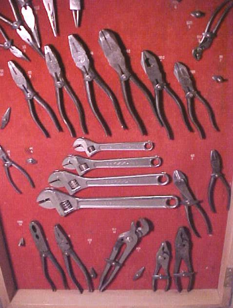 Utica Wrench & Pliers Display Case w/Tools