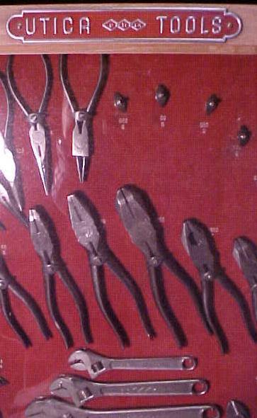 Utica Wrench & Pliers Display Case w/Tools