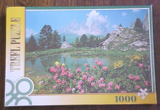 Puzzle Mountains Flowers Lake Germany Trefl