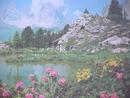 Puzzle Mountains Flowers Lake Germany Trefl