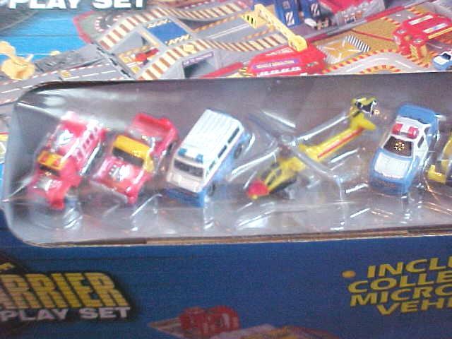 Compact Carrier Micro City Fire Engine Play Set