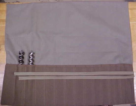 Large Heavy Duty Auger Bit Tool Roll Lined