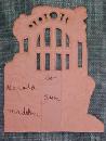 Antique Valentines Card Garden Scene Cut Out