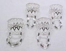 Napkin Rings Cutwork & Prisms Silverplate