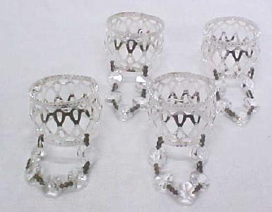 Napkin Rings Cutwork & Prisms Silverplate