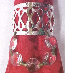 Napkin Rings Cutwork & Prisms Silverplate