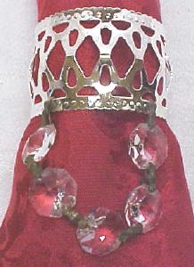Napkin Rings Cutwork & Prisms Silverplate