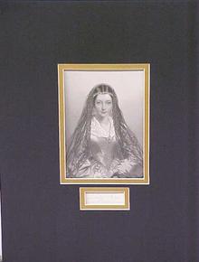 Lady Jane Engraving 1840's Ornate Frame