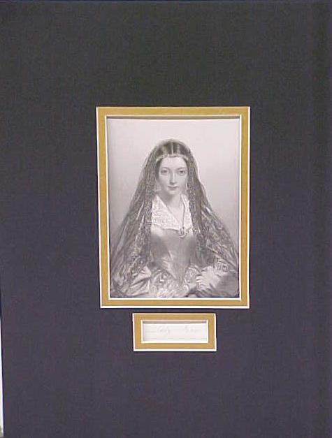 Lady Jane Engraving 1840's Ornate Frame
