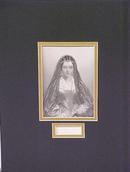 Lady Jane Engraving 1840's Ornate Frame