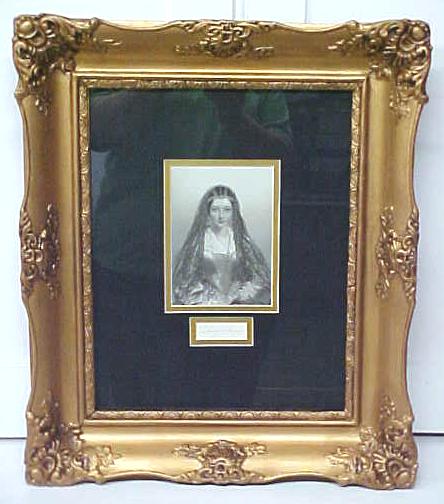 Lady Jane Engraving 1840's Ornate Frame
