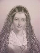 Lady Jane Engraving 1840's Ornate Frame