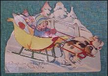Valentines Card Germany Sleigh Fold Out