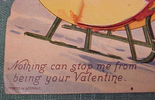 Valentines Card Germany Sleigh Fold Out