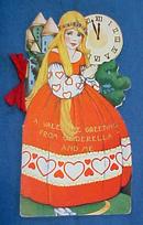 Antique Valentines Book Card Cinderella Very colorful