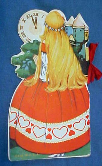 Antique Valentines Book Card Cinderella Very colorful