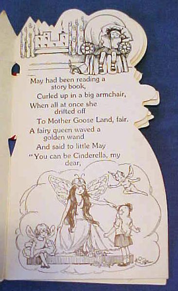 Antique Valentines Book Card Cinderella Very colorful