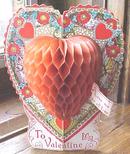 Vintage Valentines Honeycomb 4 Pc Spin Wheel Antique