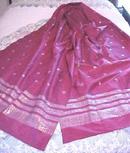 Vintage Sari Saree Rose Silk Ornate Silver Designs