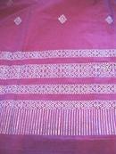 Vintage Sari Saree Rose Silk Ornate Silver Designs